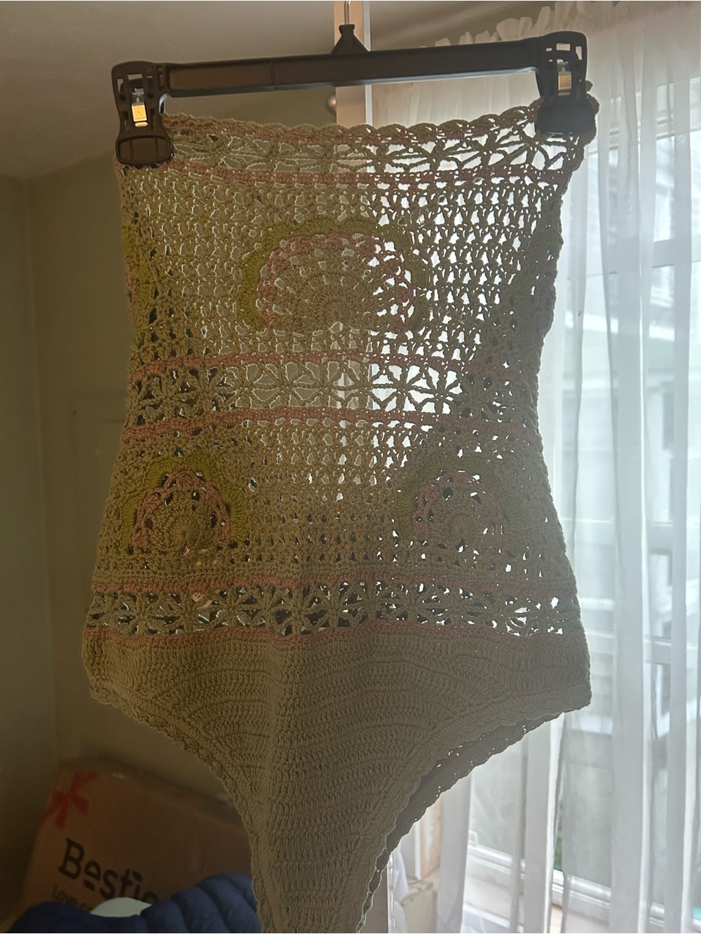 Free People Secret Garden Crocheted Bodysuit in Sage